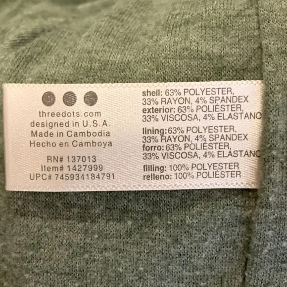 Three Dots Women's Quilted Fluffy Long Sleeve Full Zip Jacket Size M - Picture 7 of 11